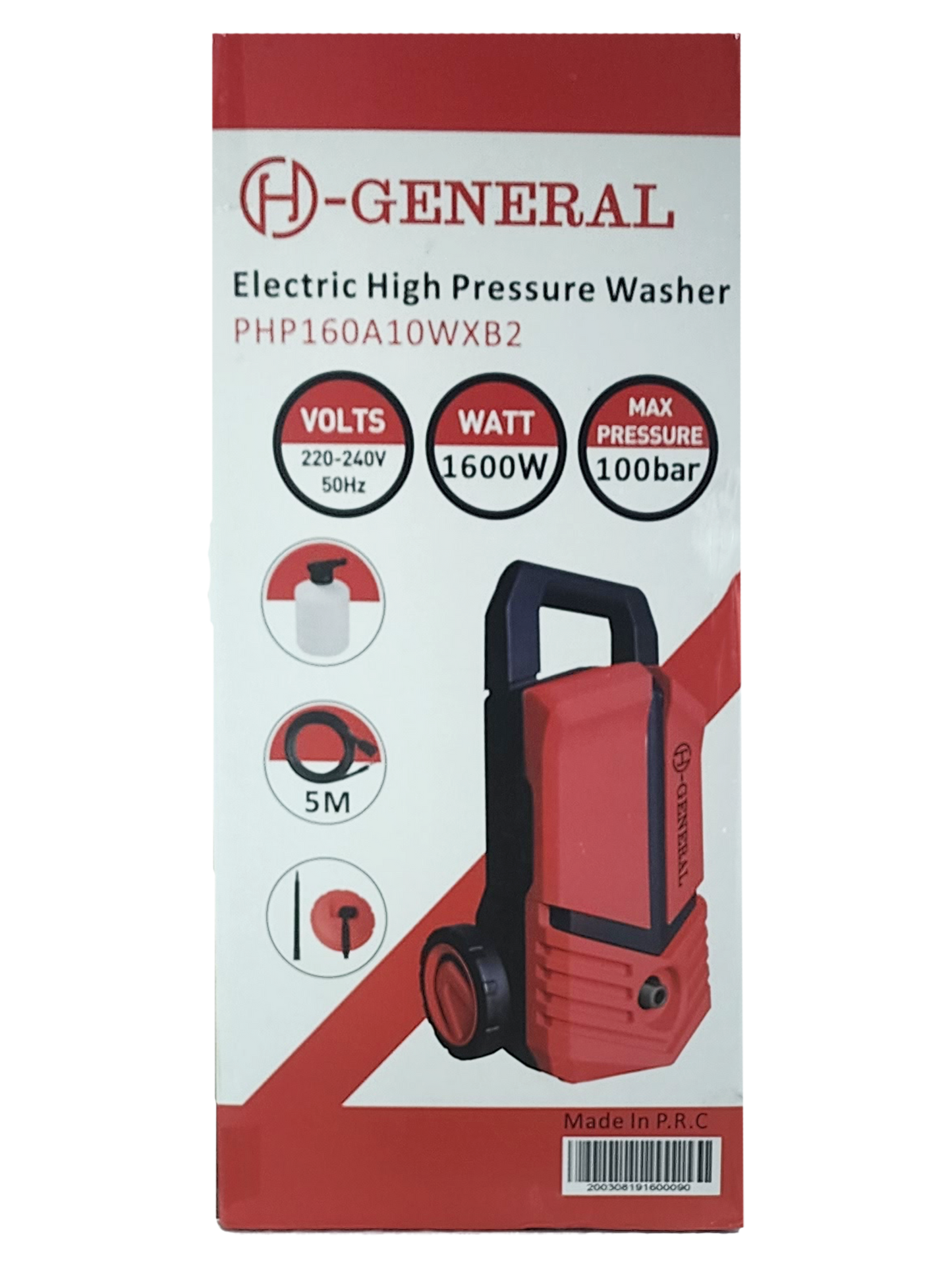 H-GENERAL Electric High Pressure Washer/ Steamer 1300 Watt
