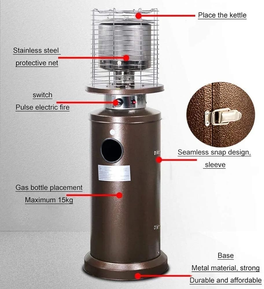 H-GENERAL Short Gas Patio Heater Indoor/Outdoor