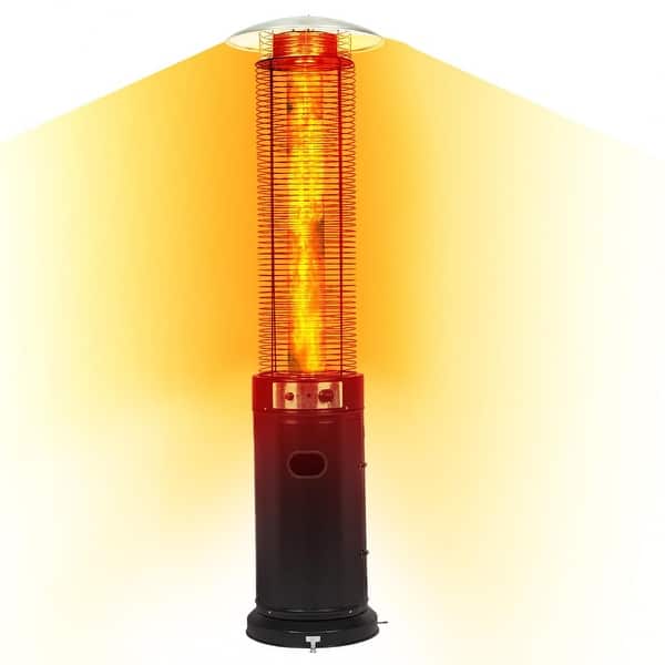 H-GENERAL Round Glass Tube Gas Patio Heater Indoor/Outdoor