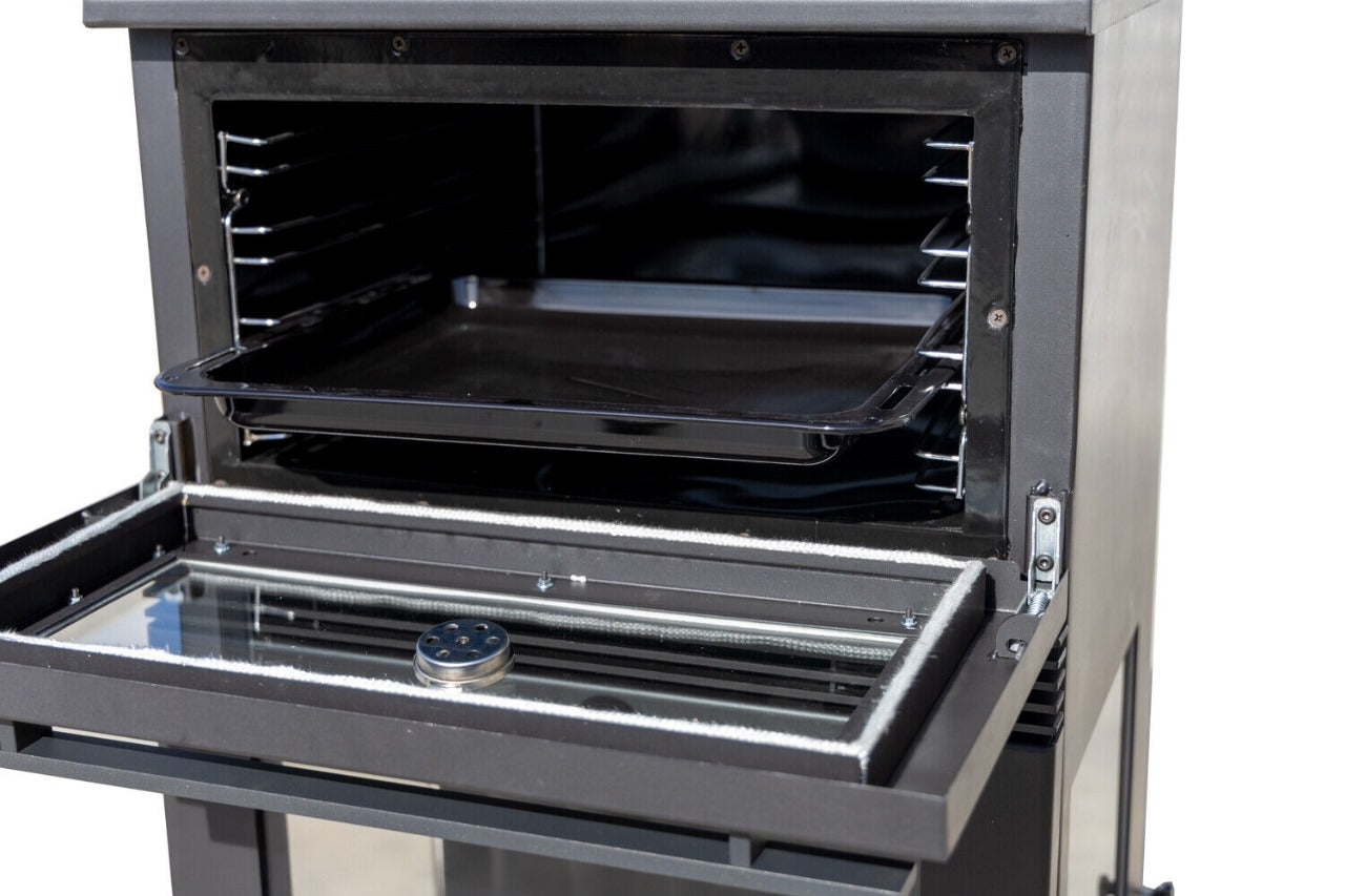 Fireplace TKS-15 3 Sides Glass Professional Baking Oven+Fan