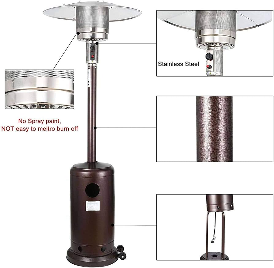 H-GENERAL Indoor/ Outdoor 45000btu Gas Umbrella Heater