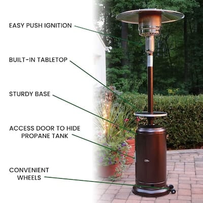 H-GENERAL Indoor/ Outdoor 45000btu Gas Umbrella Heater