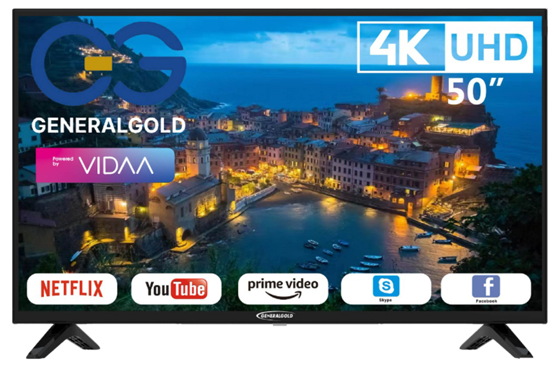 General Gold Smart TV 50 Inch UHD 4K تلفزيون جنرال غولد سمارت