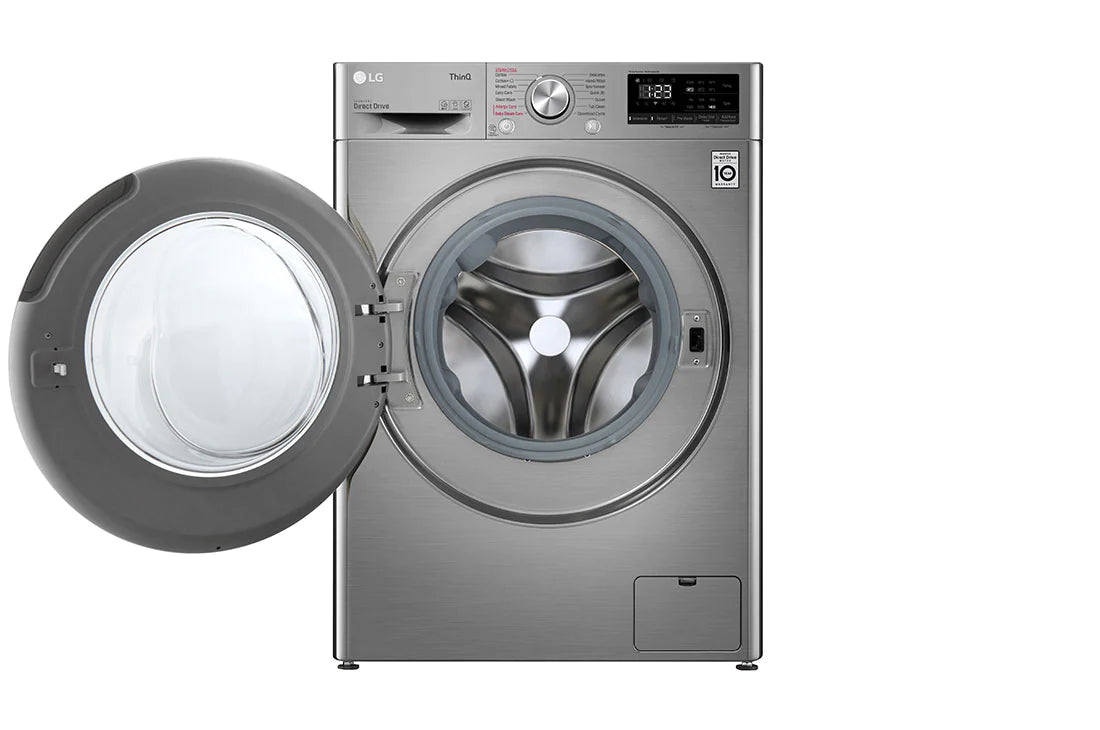LG WASHING MACHINE 9 KG F4V3VYPKPE غسالة اوتوماتيك فضي