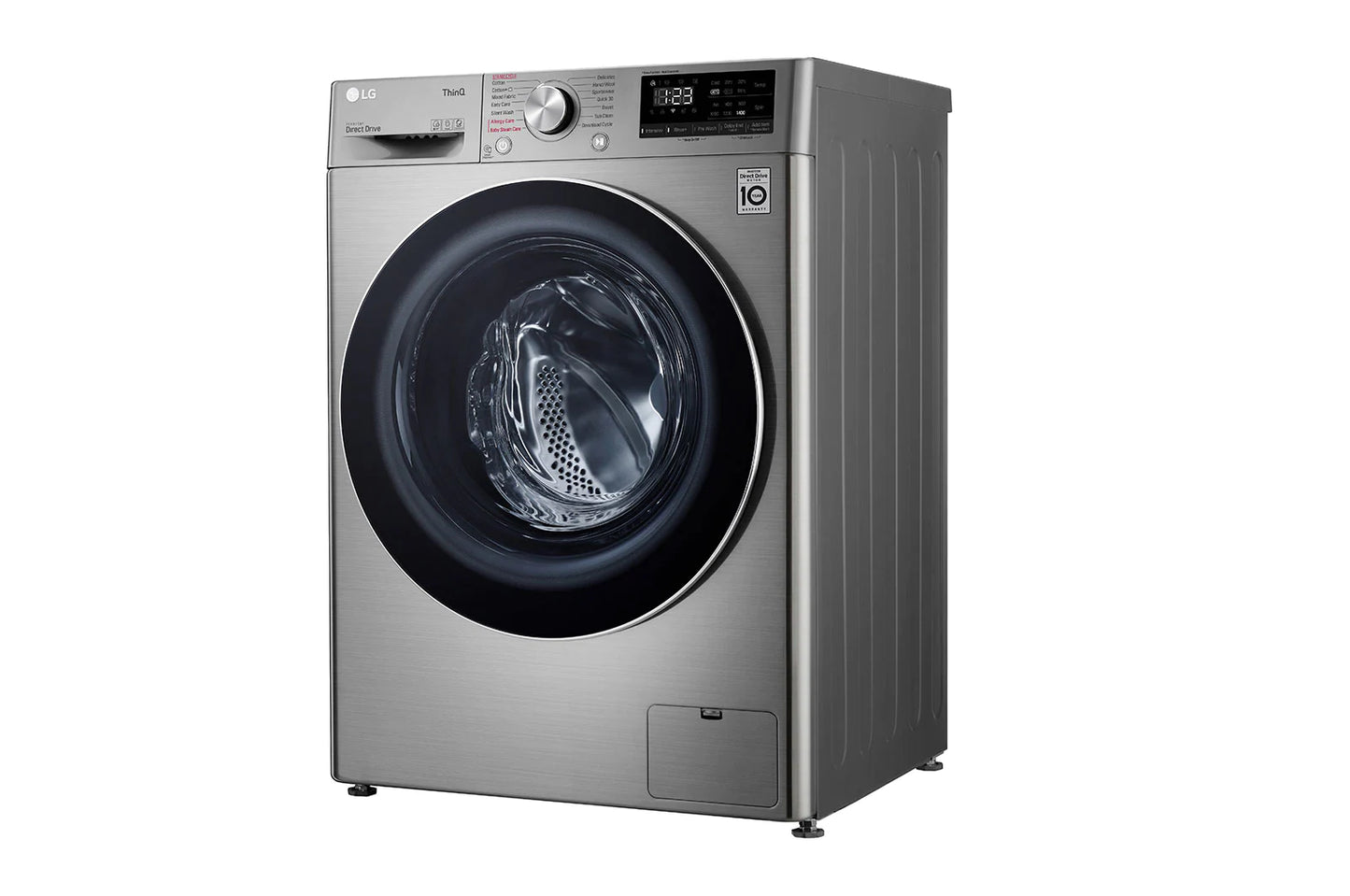 LG WASHING MACHINE 10.5 KG AI DD F4V5VYP6WE غسالة اوتوماتيك فضي 10.5 كيلو