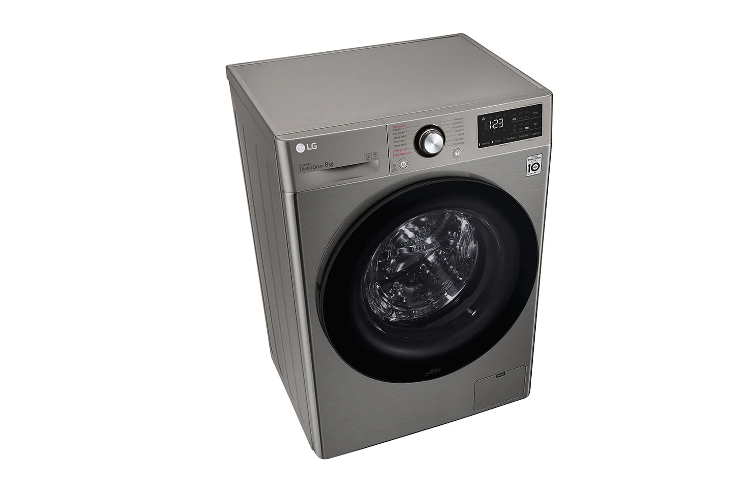 LG WASHING MACHINE 8 KG F2V3PYPKP غسالة اوتوماتيك فضي