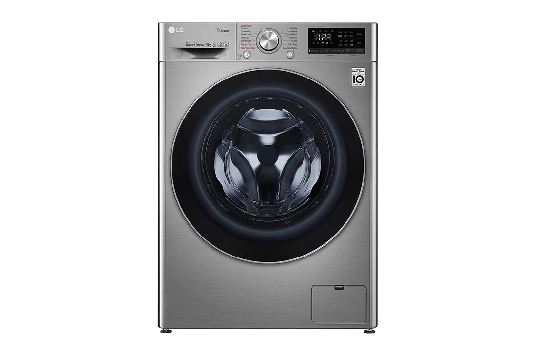 LG WASHING MACHINE 9 KG F4V3VYPKPE غسالة اوتوماتيك فضي