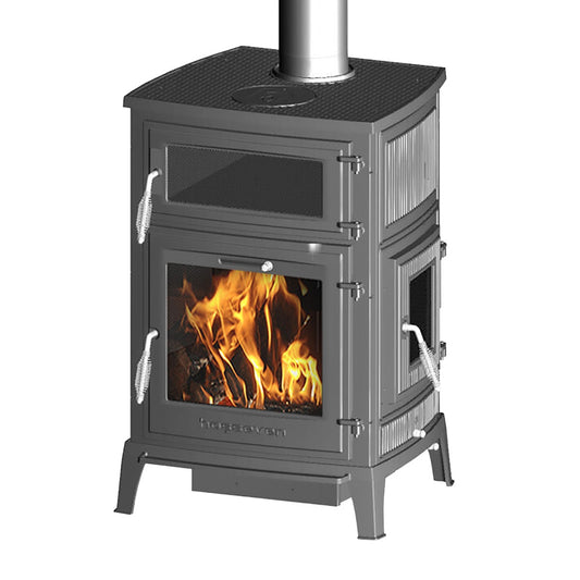 Cast Iron 3D Wood Fireplace + Oven