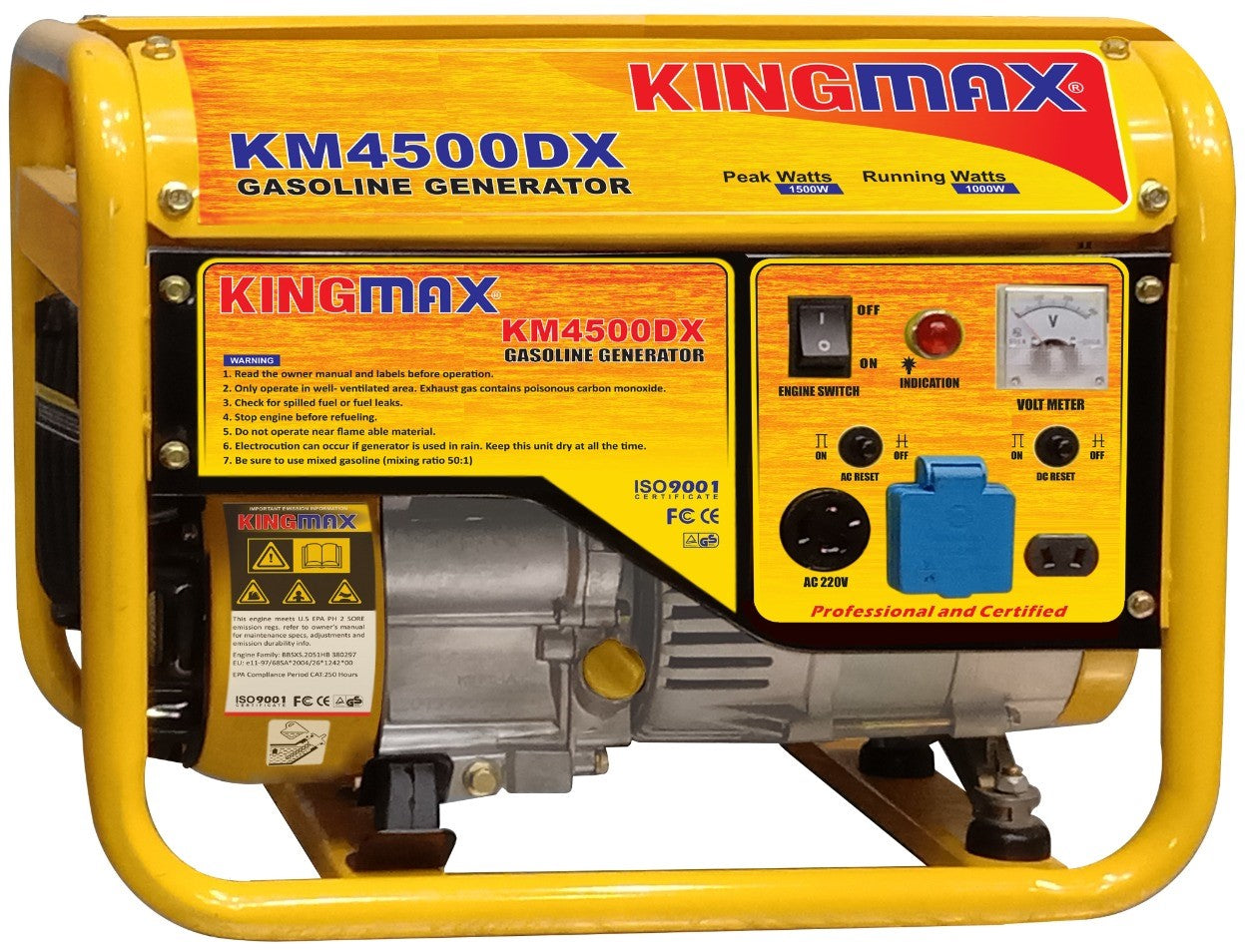 King Max Gasoline Generator 1Kva/ 1.5Kva KM4500DX